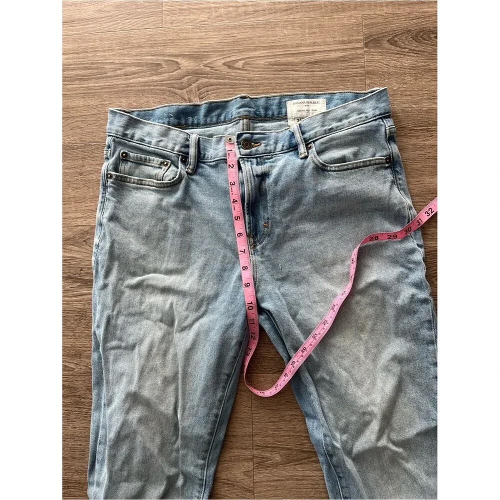 Banana Republic Standard Slim Fit Jeans Mens 34x30 Light Wash Stretch Denim